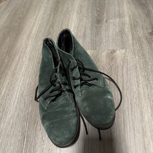 Booties dark green genuine  suede size 6.5/7